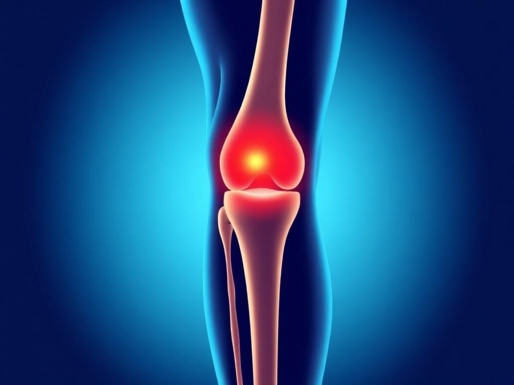 Knee joint anatomy showing arthritis inflammation